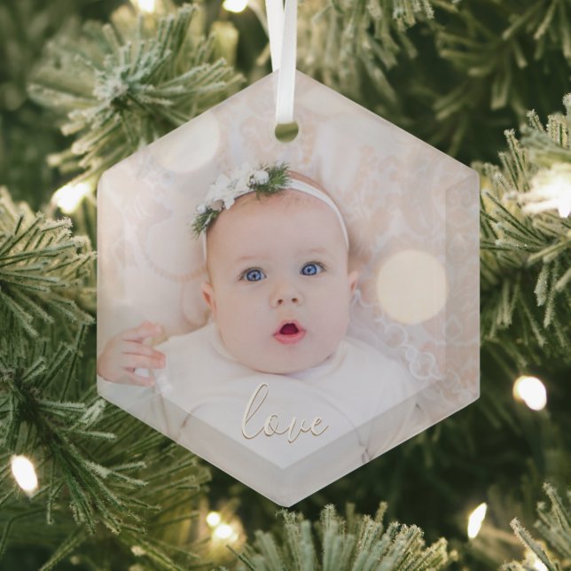 My Baby Photo Glass Tree Decoration (Insitu)