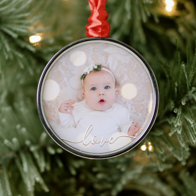 My Baby Photo Metal Ornament (Tree)