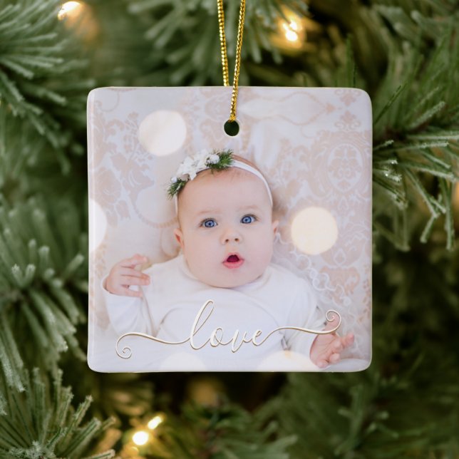 My Baby Photo Personalised Ceramic Ornament (Tree)