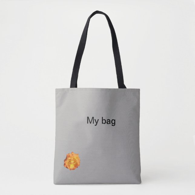 My Bag shoulder tote with orange rose (Front)