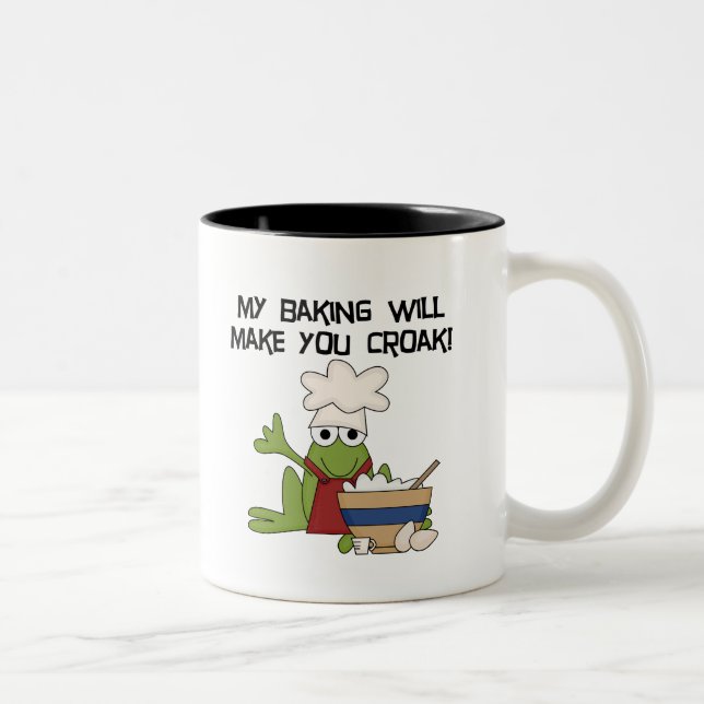 My Baking Will Make You Croak T-shirts and Gifts Two-Tone Coffee Mug (Right)