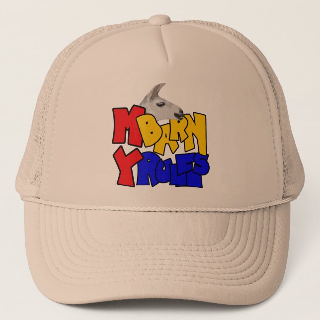 My Barn My Rules Llama Trucker Hat (Front)