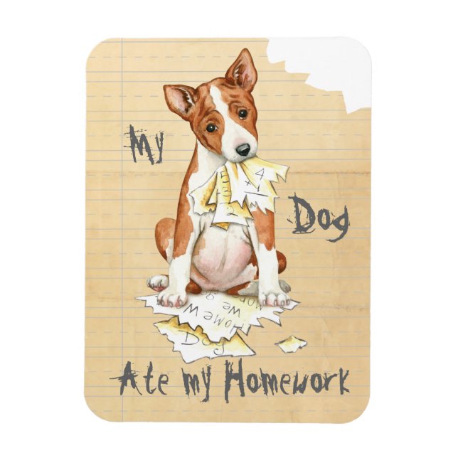 My Basenji Ate My Homework Magnet (Vertical)