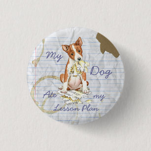 My Basenji Ate My Lesson Plan 3 Cm Round Badge