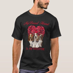 My Basset Hound Is My Valentine Dog Lover Valentin T-Shirt