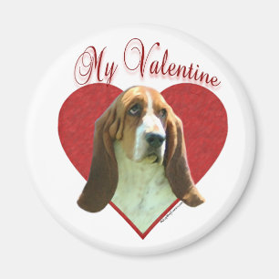 My Basset Hound Valentine Magnet