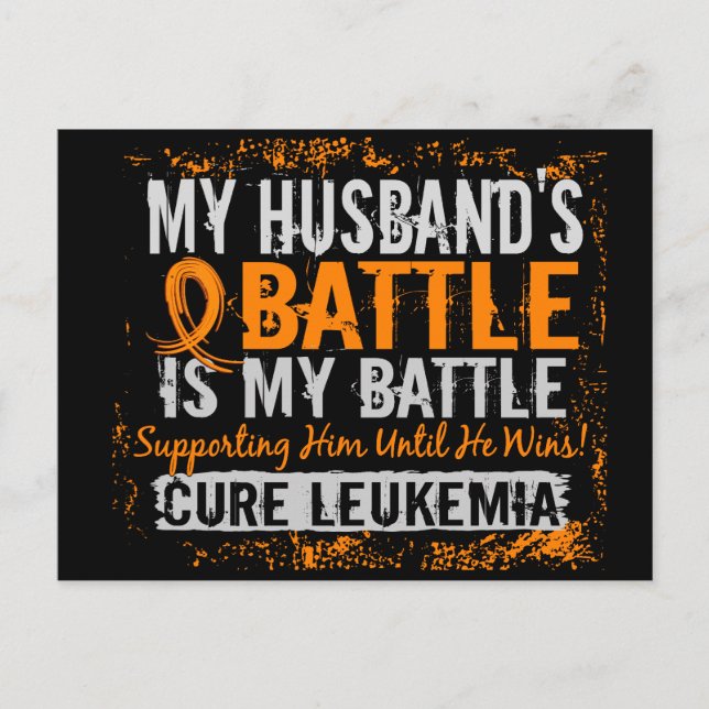 My Battle Too 2 Leukaemia Husband Postcard (Front)