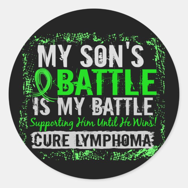 My Battle Too 2 Lymphoma Son Classic Round Sticker (Front)