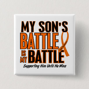 My Battle Too Son Leukaemia 15 Cm Square Badge