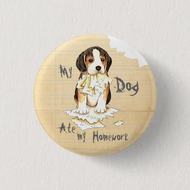 My Beagle Ate My Homework 3 Cm Round Badge (Front)