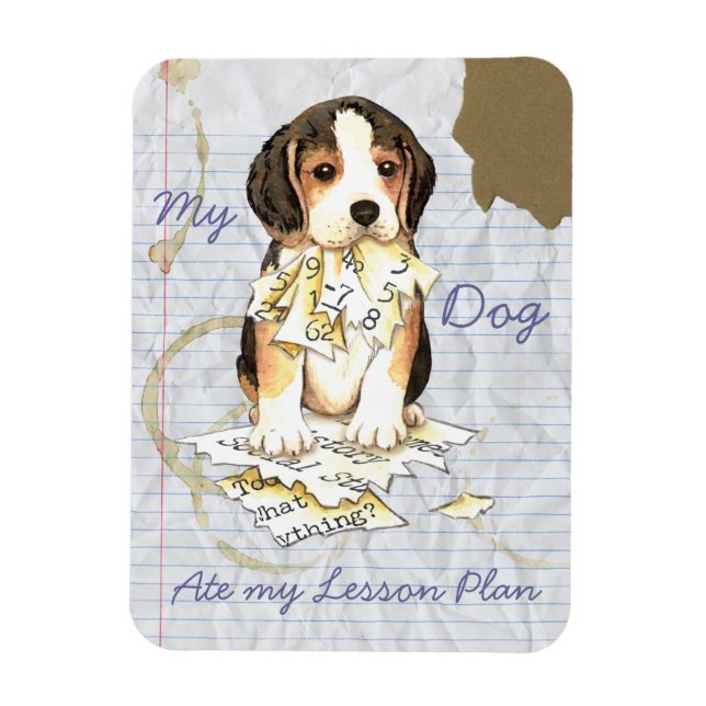 My Beagle Ate My Lesson Plan Magnet (Vertical)