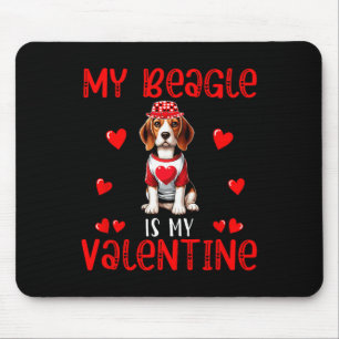 My Beagle Is My Valentine Hearts Costume Single Ow Mouse Pad