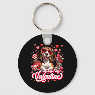 My Beagle Is My Valentine Tee Dog Lover Outfit Pet Key Ring