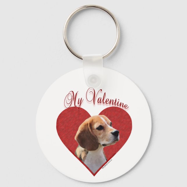 My Beagle Valentine Key Ring (Front)