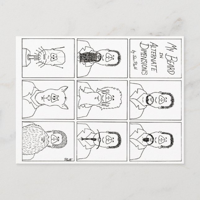 My Beard in Alternate Dimensions Postcard (Front)