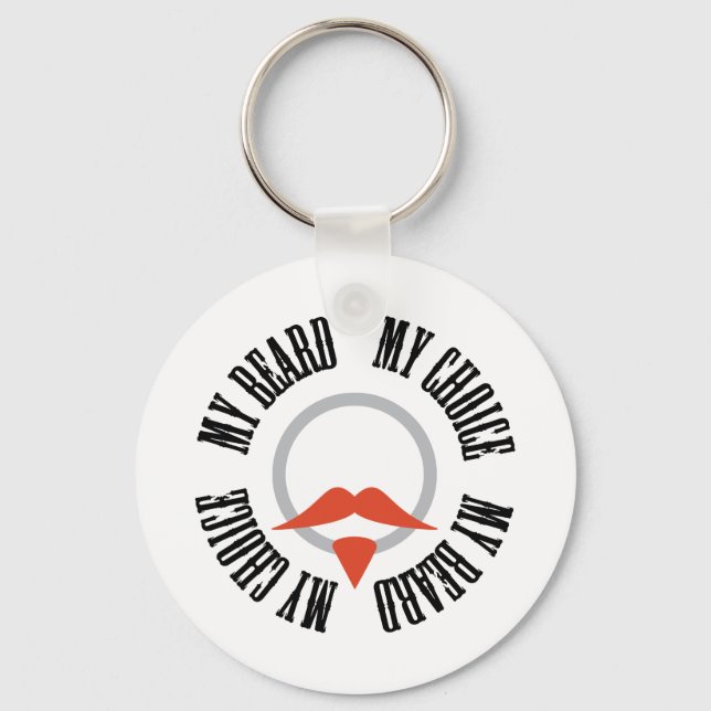 My Beard, My Choice - Red Goatee Key Ring (Front)