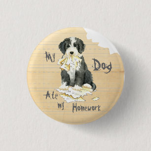 My Bearded Collie Ate My Homework 3 Cm Round Badge