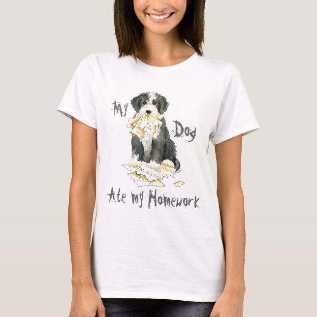 My Bearded Collie Ate My Homework T-Shirt (Front)