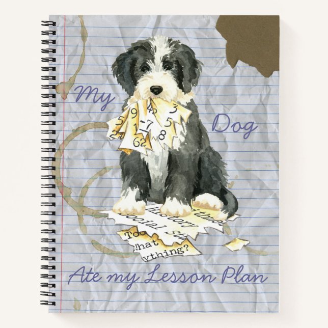 My Bearded Collie Ate my Lesson Plan Notebook (Front)