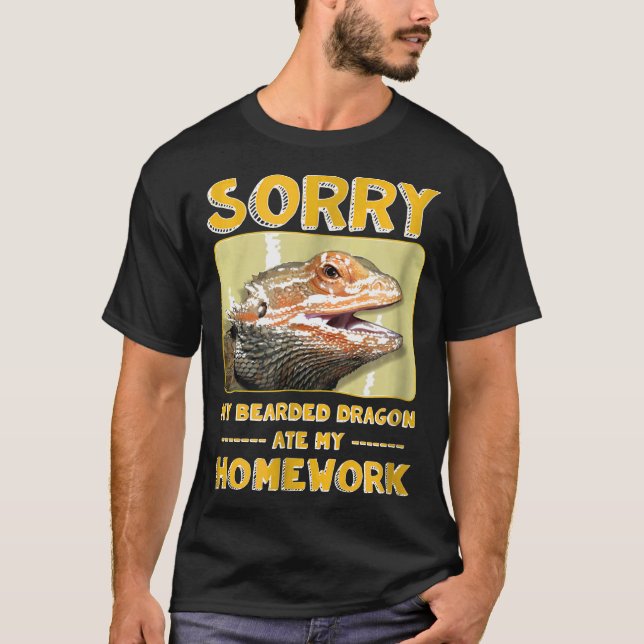 My Bearded Dragon Ate My Homework Pogona School T-Shirt (Front)