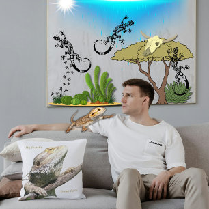 "My Beardie Is My Bestie" Throw Pillow