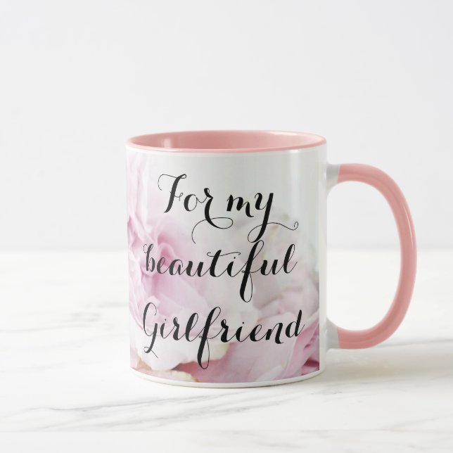 My Beautiful Girlfriend Pretty in Pink Rose Floral Mug (Right)