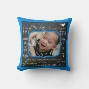My Beautiful Son Custom Photo Throw Pillow