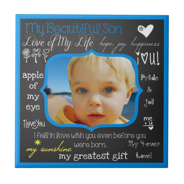 My Beautiful Son Photo Tile (Front)