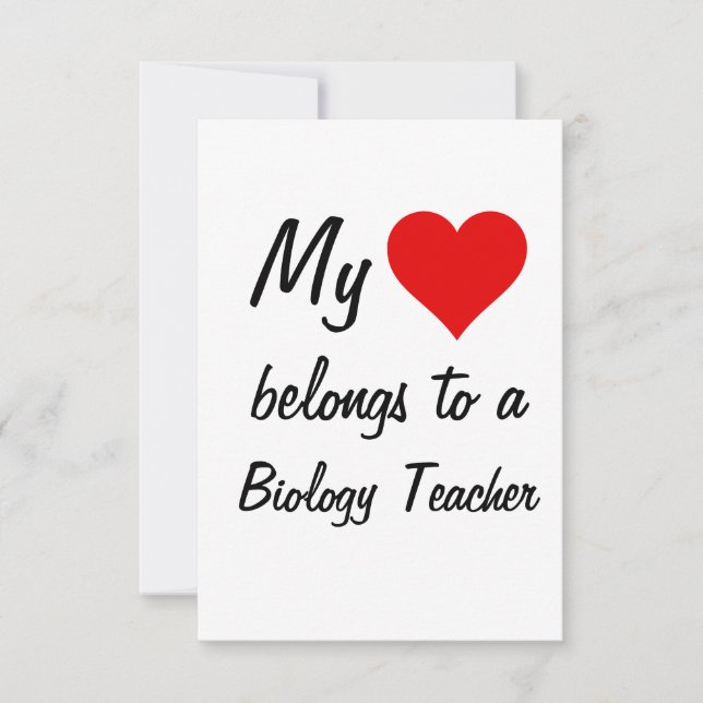 My Belongs To A Biology Teacher Card (Front)