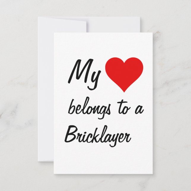 My Belongs To A Bricklayer Card (Front)