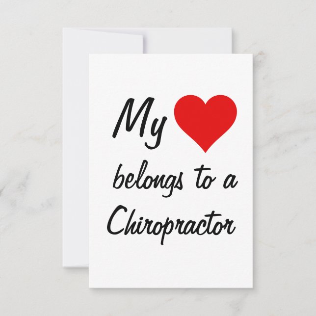My Belongs To A Chiropractor Card (Front)