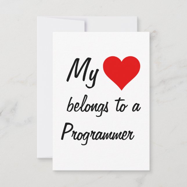 My Belongs To A Programmer Card (Front)