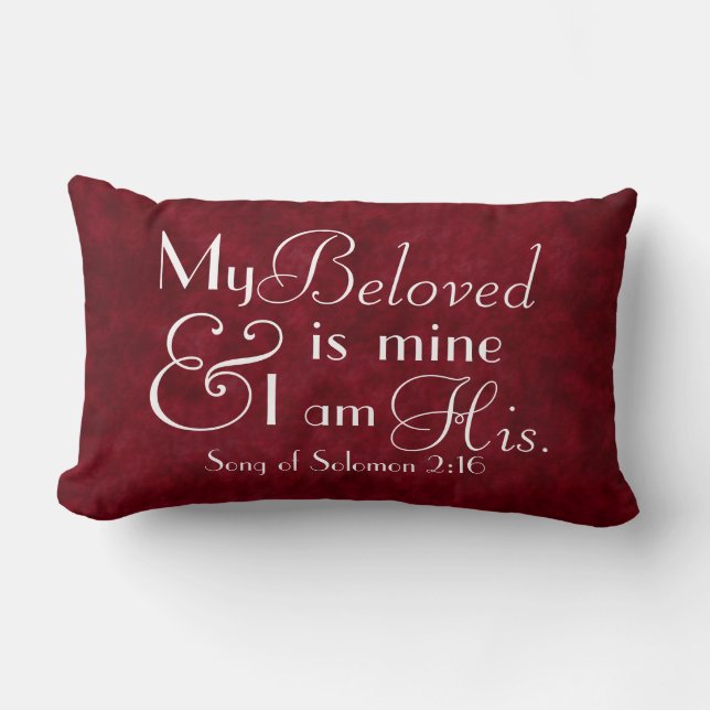 My Beloved is mine and I am his bible verse Lumbar Cushion (Front)