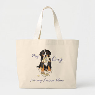 My Berner Ate My Lesson Plan Large Tote Bag