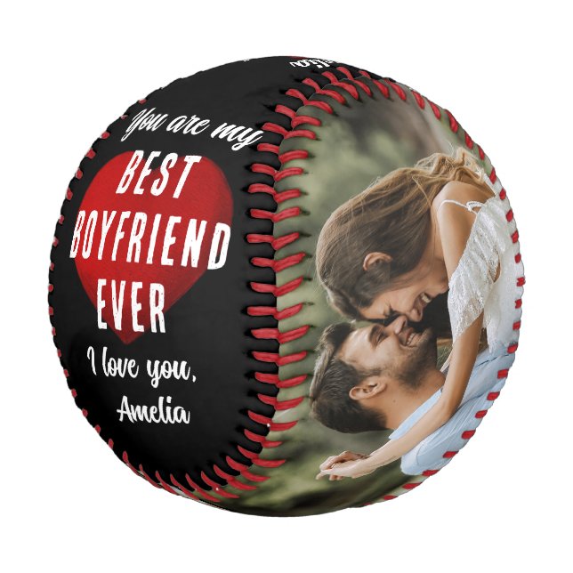 My Best Boyfriend Ever Red Heart 2 Photos  Baseball (Angled)
