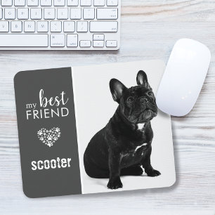 My Best Friend B&W Pet Photo Personalised Mouse Pad