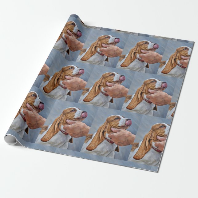 My Best Friend Basset Hound Wrapping Paper (Unrolled)
