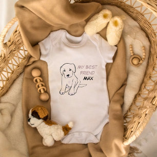 My Best Friend Dog Name Baby Bodysuit