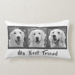 My Best Friend Grey and White Photo Lumbar Cushion