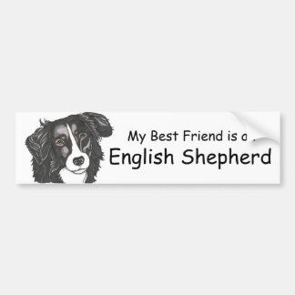 My best friend is a Black & White English Shepherd Bumper Sticker