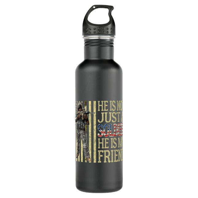 My Best Friend Is A Soldier Proud Army Friend Mili 710 Ml Water Bottle (Front)