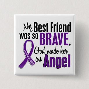 My Best Friend Is An Angel Pancreatic Cancer 15 Cm Square Badge