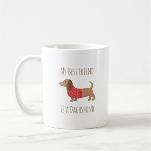 My Best Friend is Dachshund Wiener Dog Red Sweater Coffee Mug
