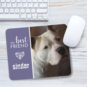 My Best Friend Pet Photo Personalized Purple Mouse Pad