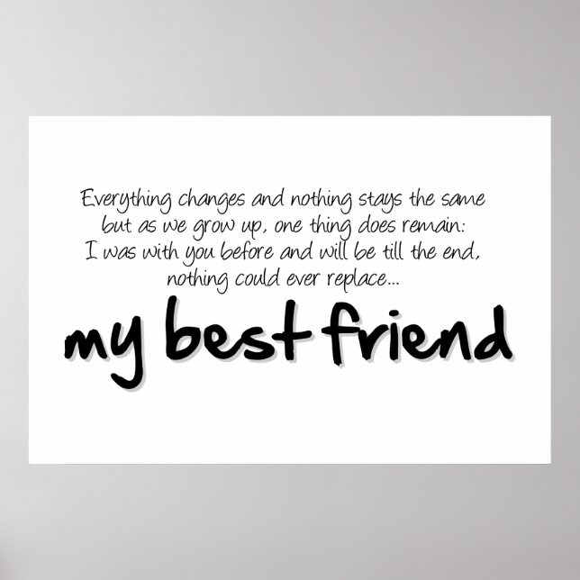 My best friend poster (Front)
