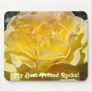 My Best Friend Rocks! mousepad Yellow Rose Flower