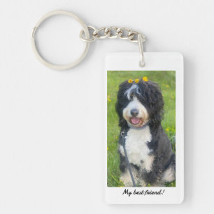 My best friend with Birdie the Bernedoodle Key Ring