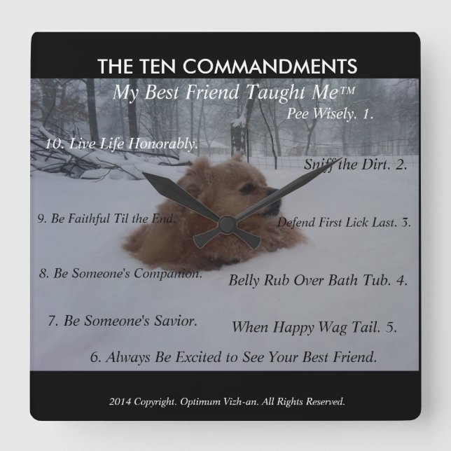 My Best Friend's Ten Commandments Wall Clock (Front)