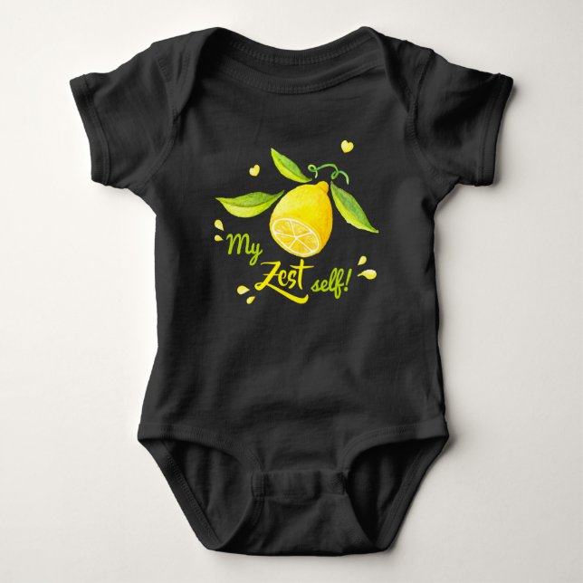 My Best self lemon pun funny Baby Bodysuit (Front)
