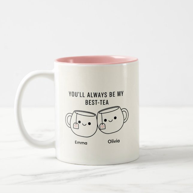 "My Best-Tea" Cute Personalized Best Friend Mug (Left)